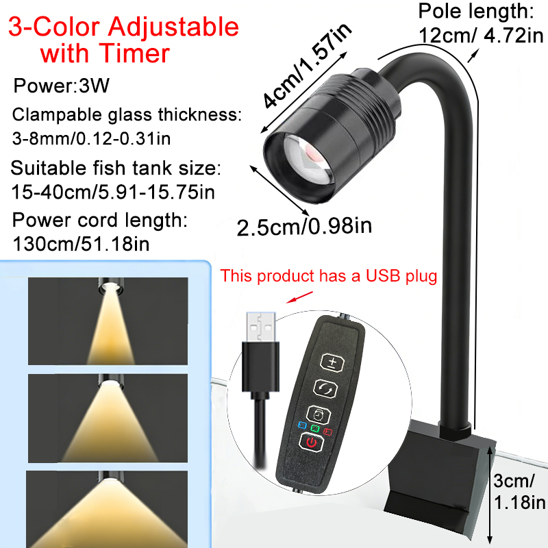 Aquarium Fish Gallery - Faretto USB 3W per Acquario Sudamericano,