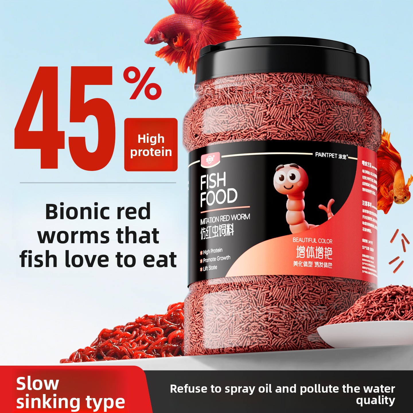 Aquarium Fish Eggs - PAINTPET Mangime Bio-Mimetico per Pesci, Pellet